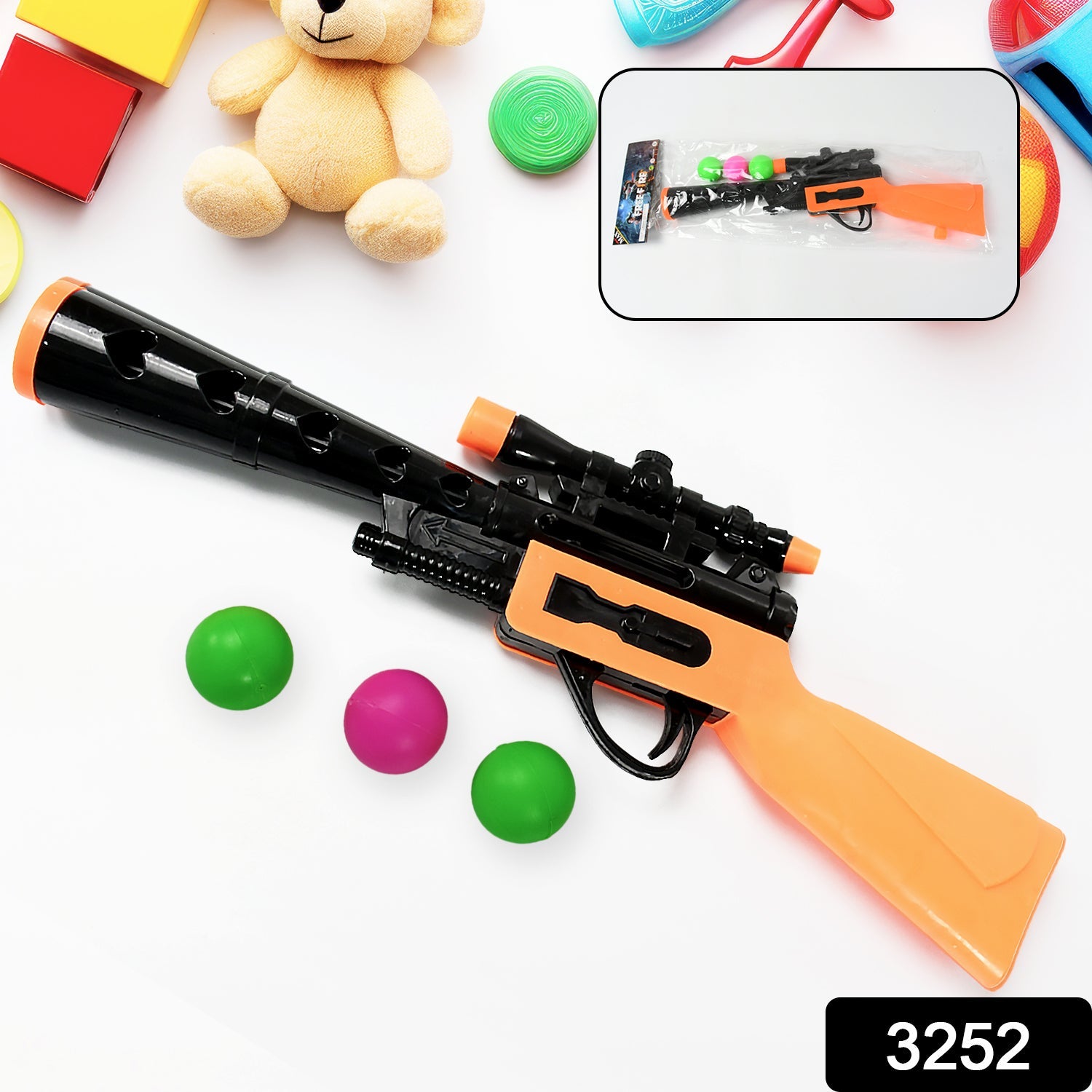 Manual Big Shooting 3 Ball Gun Toy shoot super ping pong gun for kids, Plastic Balls Shooting Gun Toys For Boys Kids High Quality Gun - Springkart 