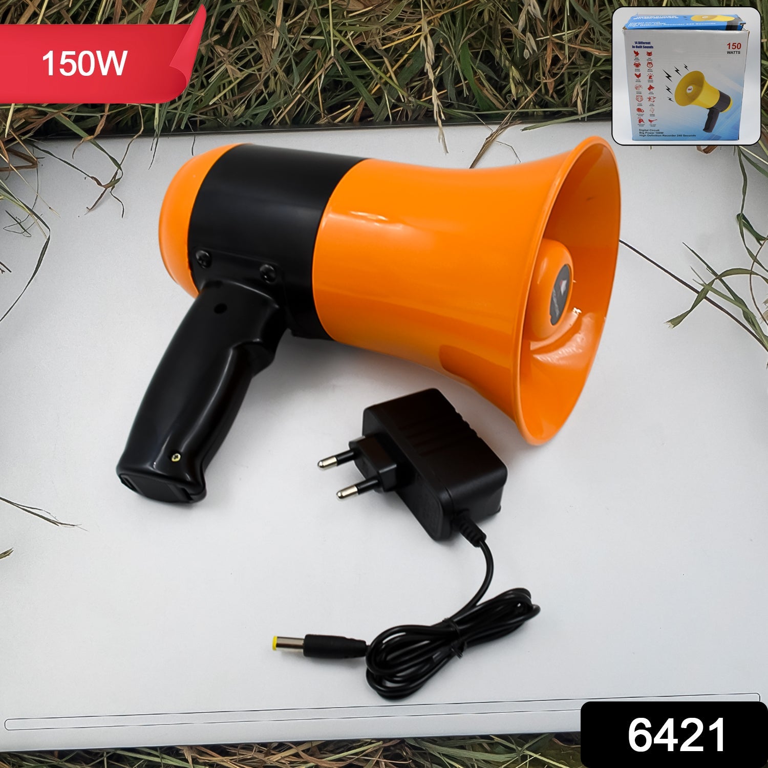 Megaphone Bluetooth 150 Watts Handheld Dynamic Megaphone Outdoor, Indoor PA System Talk / Record / Play / Music / Siren - Springkart 