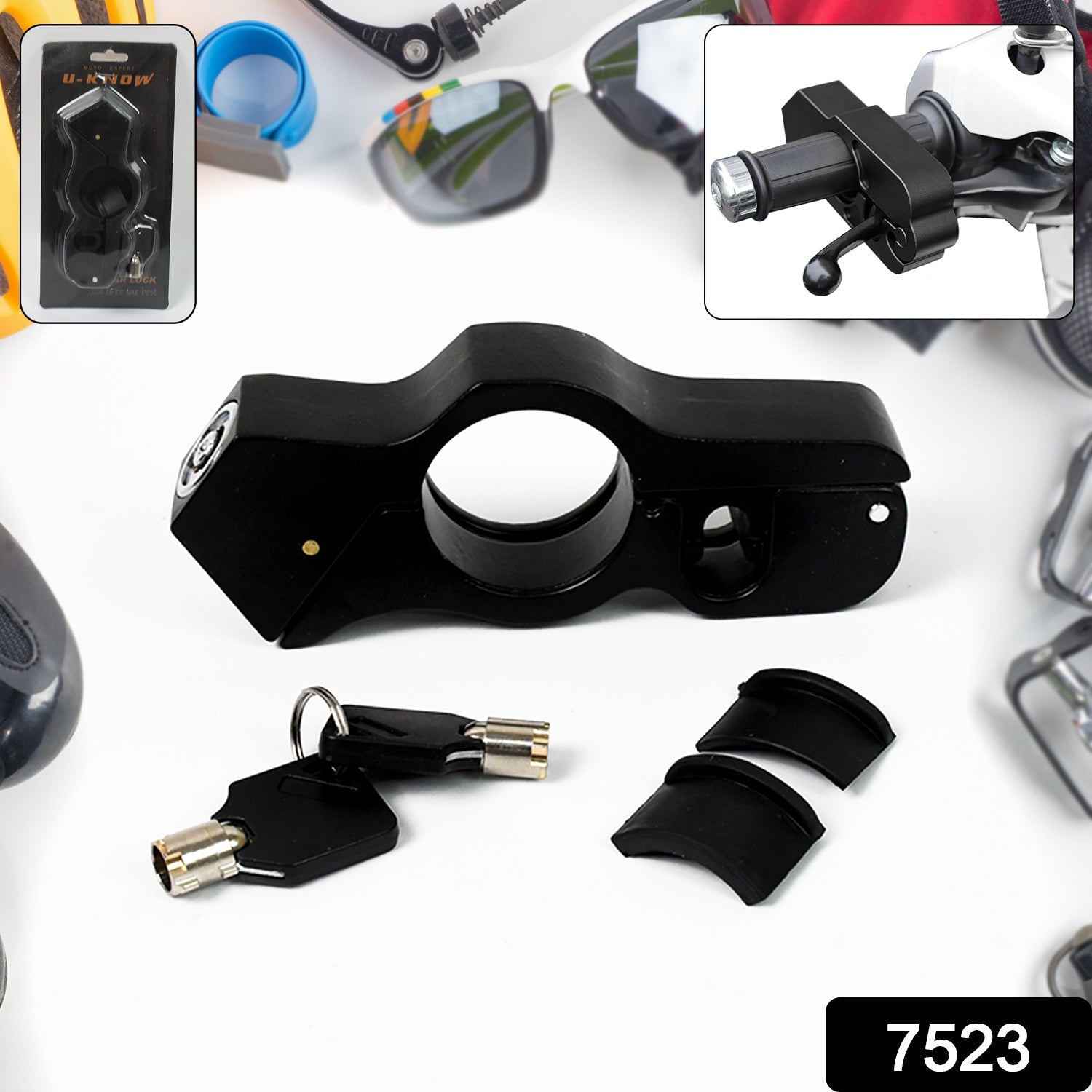 Motorcycle Grip Lock Universal Motorcycle Handlebar Throttle Grip Security Lock - Springkart 