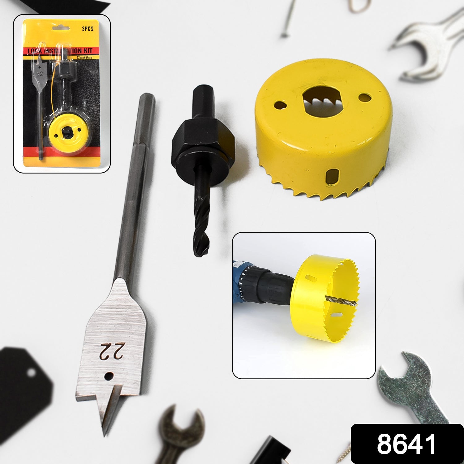 Door Lock Installation (22mmx150mm) Hole Saw Kit (1 Set) - Springkart 