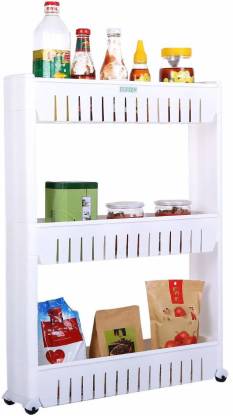 Multipurpose 3 Layer Slim Side Space Saving Storage Organizer Rack Shelf - Springkart 