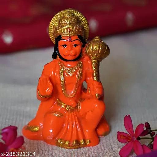 Polyresin Orange Hanuman Bala ji Bajrangbali Murti Statue - Springkart 