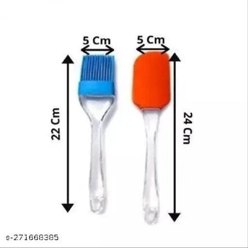 1000ml Heavy Quality Plastic Oil Dispenser Bottle with Oil Brush & Spatula,(2Pc Plastic Oil Bottle + 1pc Silicone Oil Brush & Spatula)