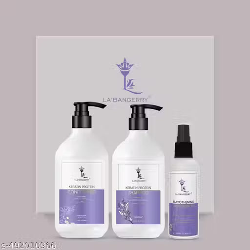 LA’BANGERRY Keratin Shampoo 250ml + Keratin Smooth Conditioner 250ml + Hair Serum 100ml
