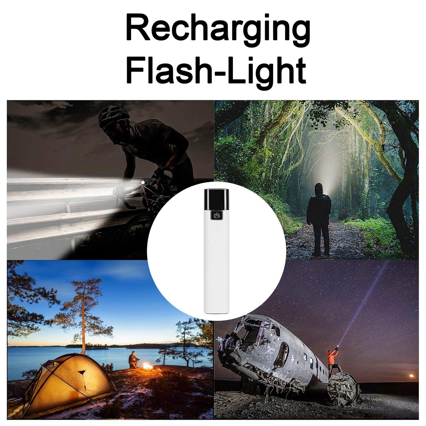 Rechargeable Touch-control Led Flashlight (1 Pc)