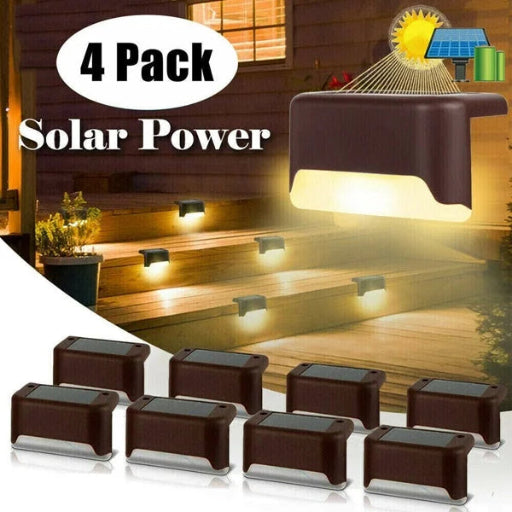 4pcs LED Solar Deck Light, Solar Lights for Pool, Stairs Step and Pathway, Weatherproof LED Deck Lights Solar Powered Outdoor Lights