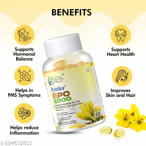 Epo 1000 Evening Primrose Oil and Tocotrienol Capsules | Natural Oil Extract 120 Softgels Capsules - Springkart 