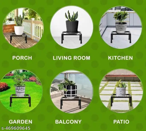 Metal Planter Stand || Plant Stand for Pots|| Outdoor Plant Stand (Square Stand (Set of 4 )) Planter stande pot  Palnter  Plant pot