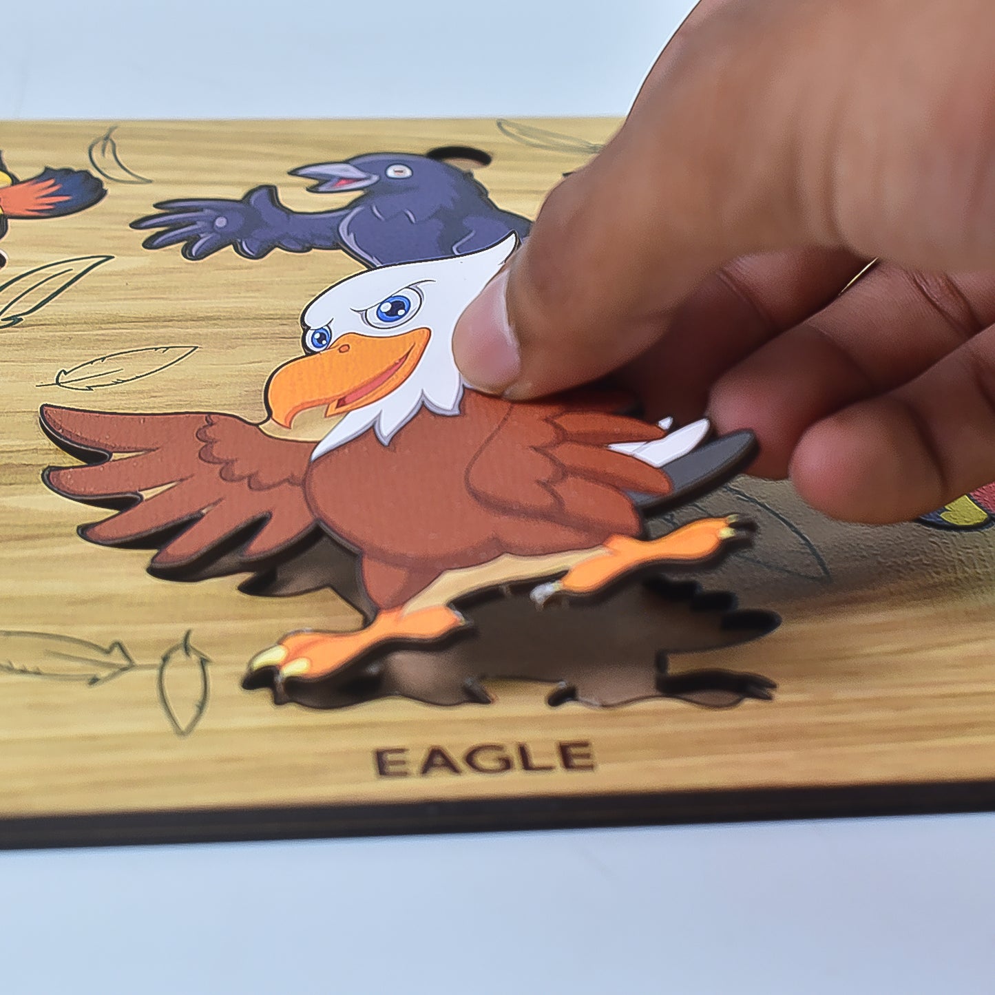 Wooden Bird Puzzle Learning Educational Board (1 Set 2820 Cm) - Springkart 