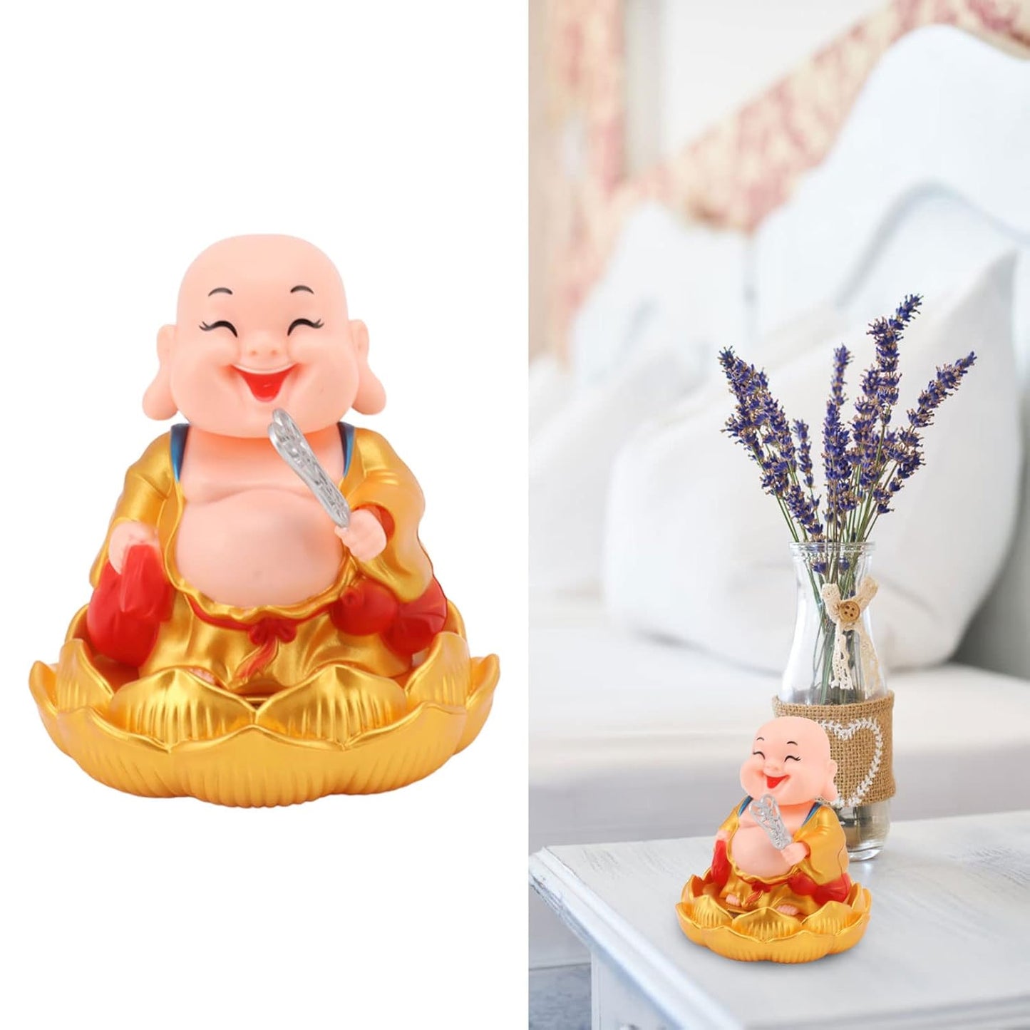 Solar Power Moving Buddha Car Ornament (1 Pc) - Springkart 