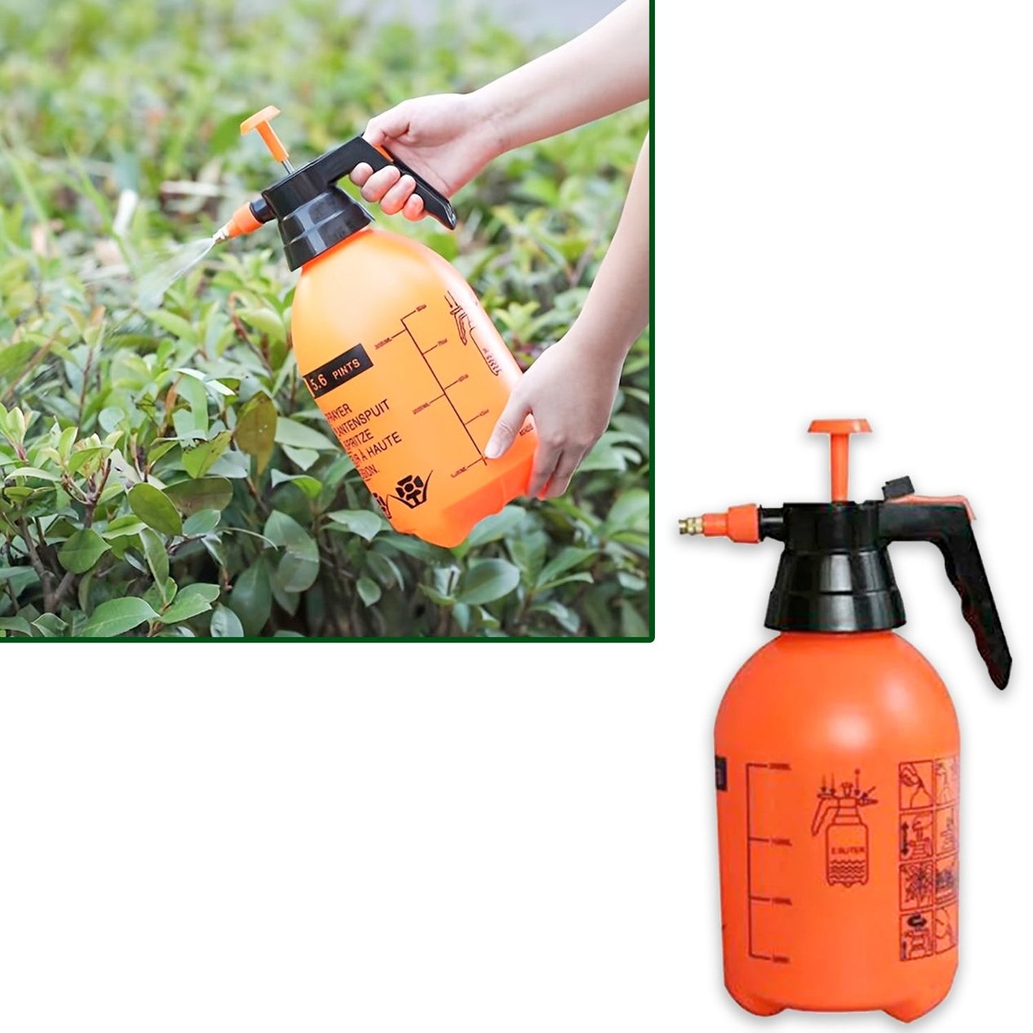 Hand-held pump sprayer for garden