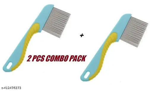 2 Pcs Long Handle New Lice Treatment Comb for Head Lice/Nit Lice Egg Removal Stainless steel Long Teeth For Men Women | Professional Lice Comb Remover |...