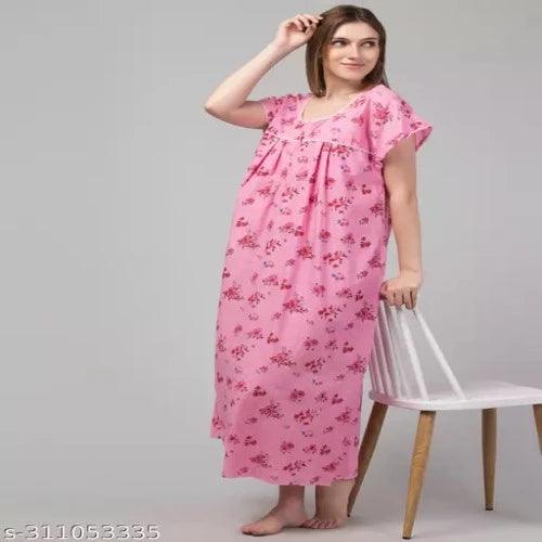 women night dress night wear night gown gown sleep wear cotton nighty cotton cotton gown cotton night dress cotton nighty cotton maxi - Springkart 