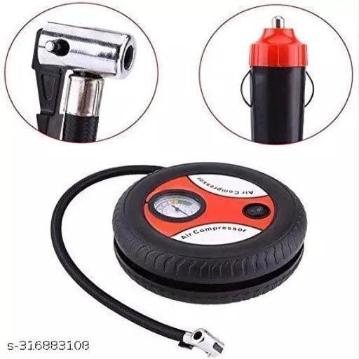 Portable Electric Mini DC 12V Tyre shape Air Compressor Pump for Car & Bike Tyre Tyre Inflator pump - Springkart 