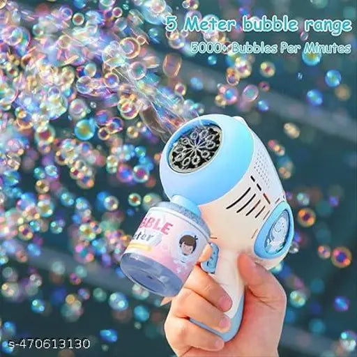 Bubble Gun Toy with Light for Kids | Girls & Boys | 1-Bubble Solution | 1500+ Bubbles Per Minutes