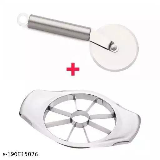 Stainless Steel Pizza Cutter, Pastry Cake Slicer, Sharp, Wheel Type and Stainless Steel apple cutter - Springkart 