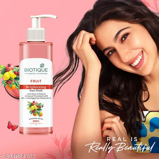 Biotique Fruit Brightening | Ayurvedic and Organically Pure| Advanced Swiss Technology |100% Botanical Extracts| Suitable for All Skin Types | Face Wash (200ml X 2) (Pack of 2)