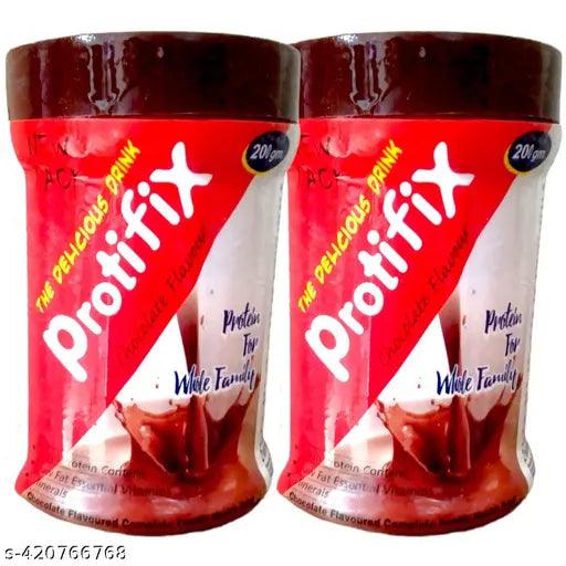 PROTIFIX PROTINE POWDER 200g VITAMIN AND MINRALS CHOCOLATE FOR ALL FAMILY PACK OF 2