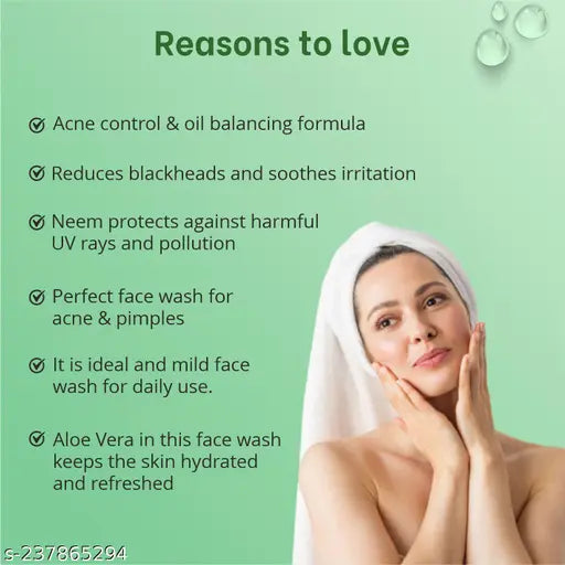 Aloe Vera Neem Tulsi Acne Control Face Wash, Each 75 gm (PACK OF 3)