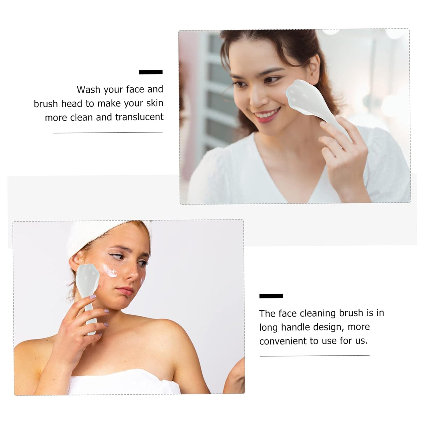 Silicone Face Scrubber Exfoliating Brush Manual Handheld Facial Cleansing Brush (1 Pc) - Springkart 