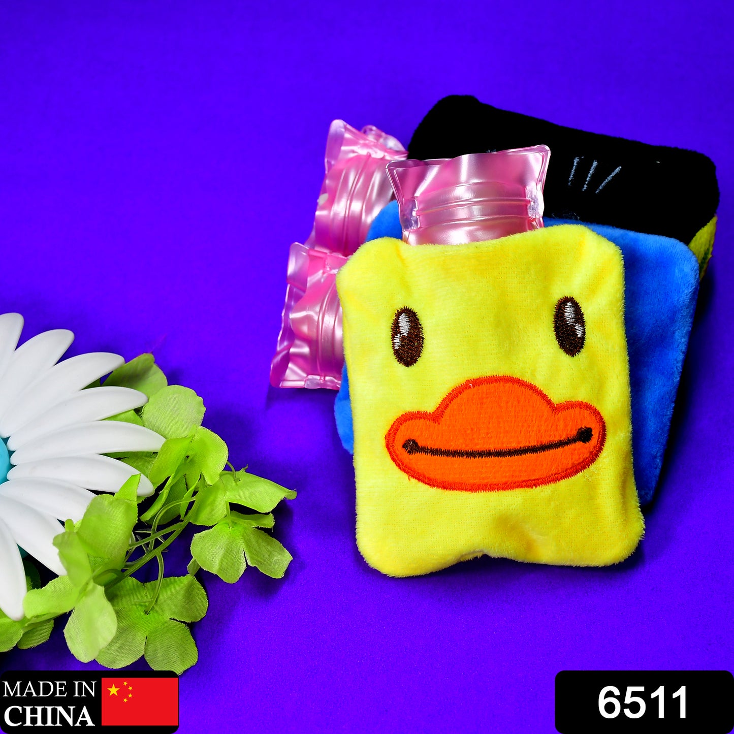 6511 Yellow Duck Small Hot Water Bag With Cover For Pain Relief Neck Shoulder Pain And Hand Feet Warmer Menstrual Cramps. - Springkart 