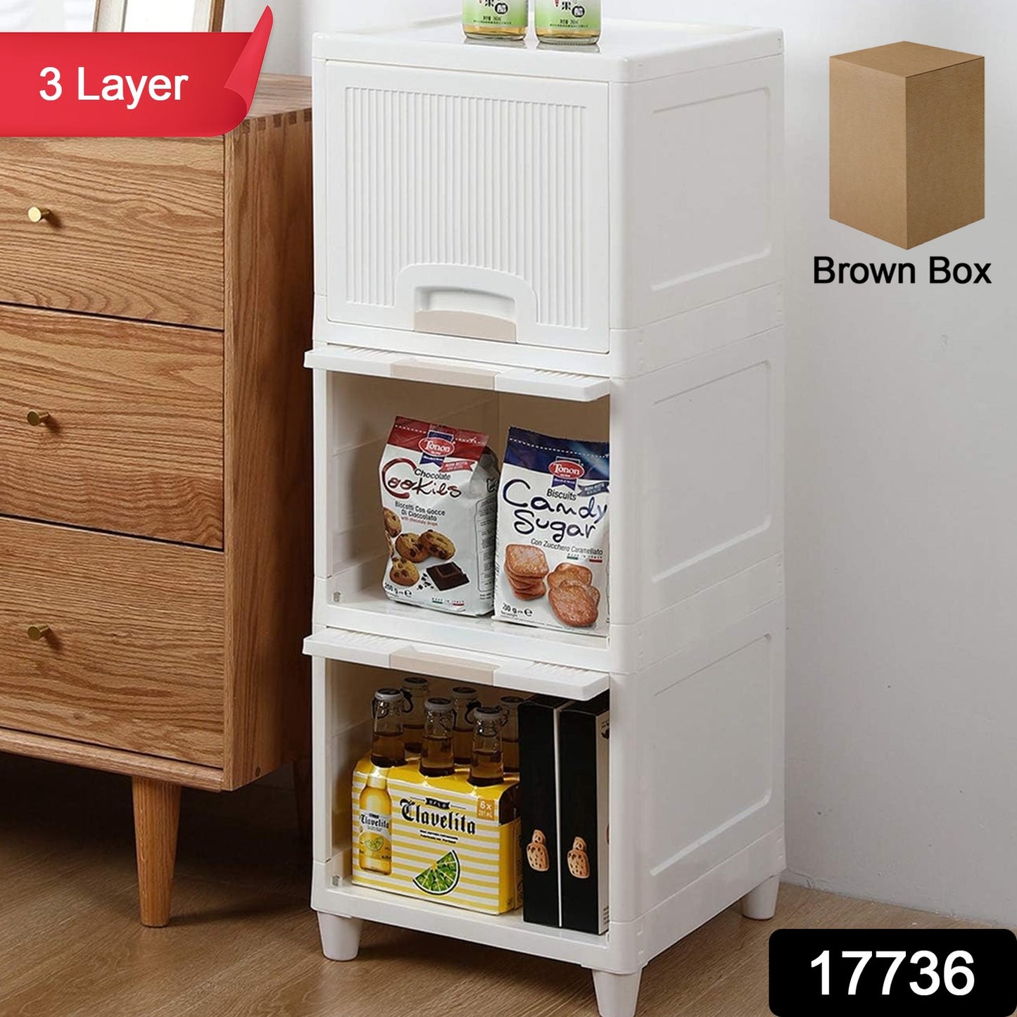 Multipurpose Storage Cabinet Storage Solutions Plastic Drawers Multi Layer Wardrobe Storage Drawers Foldable Multipurpose Drawer Units For Kitchen Bathroom Bedroom Cloth (3layer) - Springkart 