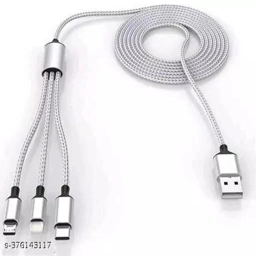 3 In 1 Fast Charging Cable V8, Type-C , iphon Use Car And Home