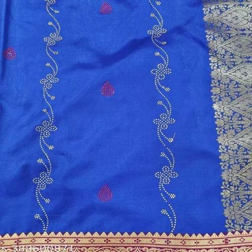 Banarasi Satin Silk Siroski Work Saree - Springkart 