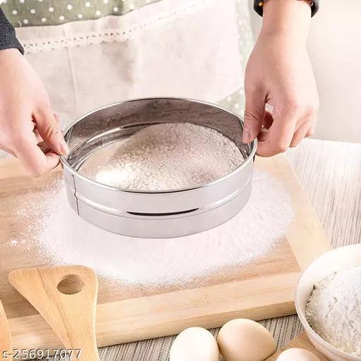 Stainless Steel 4 in 1 Interchangeable Sieve Set of 5, Flour Chalni, Spices, Food Strainers, Atta Chalni, Jaali Channi Atta Maida Strainer - Springkart 