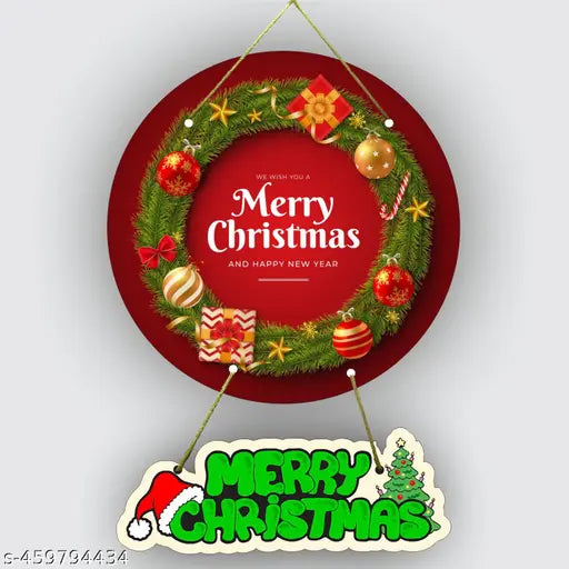 Trendy Christmas wreath Christmas Decoration Wooden Wall Hanging Ornaments For Home