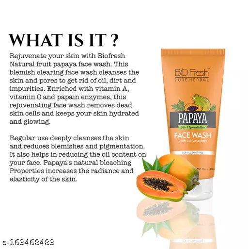 Bio Freash Pure Herbal Papaya Facewash With Active Aroma 120ml x 1 - Springkart 