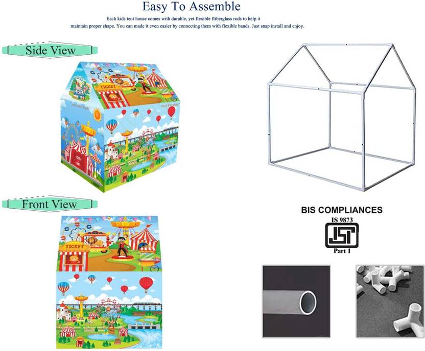 MSM ZONE Tent House For Kids Large Size Jumbo Tent House  (Multicolor)