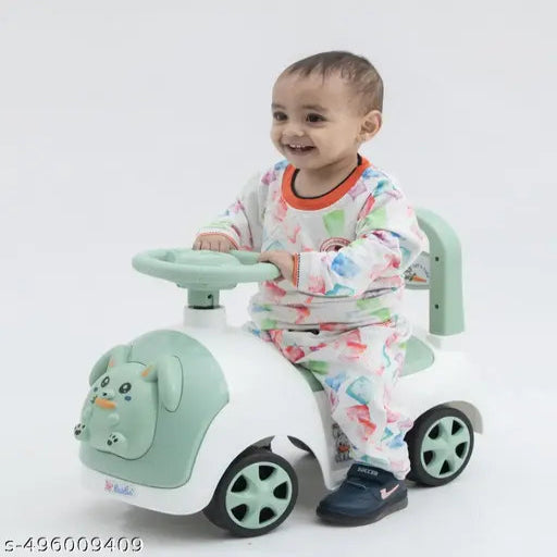Ride On Cars for Kids 1-5 Years - Push Ride-on with Light Music, Horn Steering, Safety Guard, Backrest and Storage | Durable Push Car for Kids Upto 25Kg (Green)