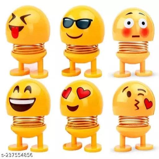 Shaking Head Dance Toys Cute Emoji Springs Head Dolls, Funny Smiley Face with Colorful LED Light for Car - Springkart 