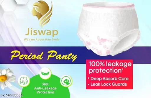 Period Panty For Sanitary Protection- Super Absorbent, Heavy Flow Disposable Overnight Panties Sanitary Pad / Padded Panty Sanitary Pad  (Pack of 10)