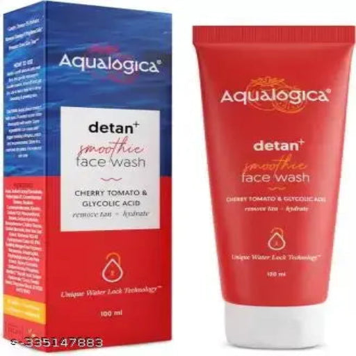Aqualogica Detan+ Smoothie Face Wash with Cherry Tomato & Glycolic Acid for Bright & De-tanned Skin - 100ml