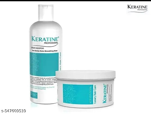 Keratine Professional Sulphate and paraben free Smooth shampoo and mask | for Dry & Damaged Hair | Hair Repair Mask | (COMBO PACK) 500ML each