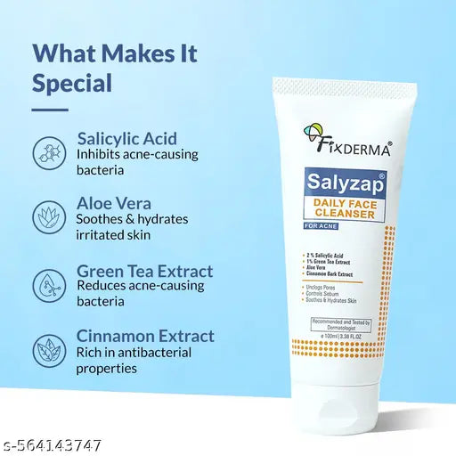 Fixderma 2% Salicylic Acid Face Wash for Oily Skin  Acne Clearing Face Wash for Men & Women 100ml