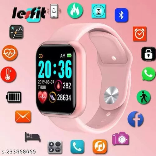 MM Enterprises Pink Smart Watch fitness tracker watch with Smart Feature Touch watch for men women - Springkart 