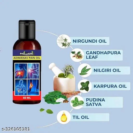 Phillauri Quik Relif Herbal oil instant pain relief (60ml) Pack 2 - Springkart 