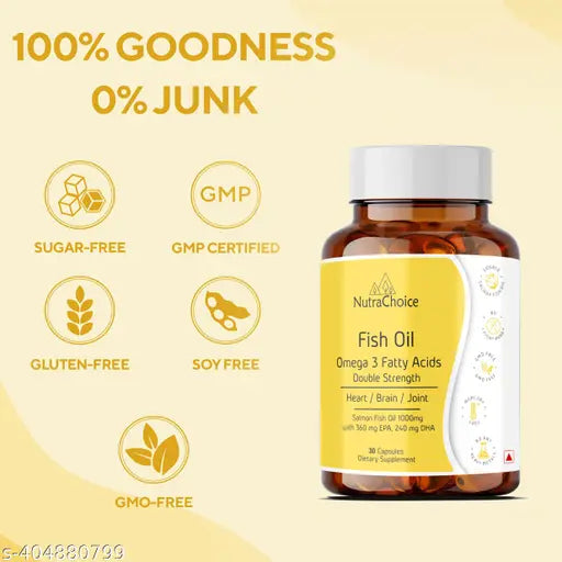NutraChoice Omega 3 Fish Oil (1000 mg, with 360 mg EPA & 240 mg DHA) (30 Softgels)