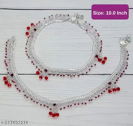 S A red crystal beautiful anklet