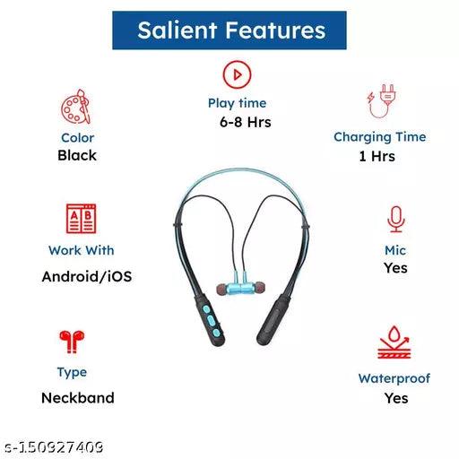 Series Top selling - Low Price high Bass headphones/earphones/ Bluetooth Neckband Bluetooth Headset with 40 hr battery backup,1 year warranty-hot deal - Springkart 