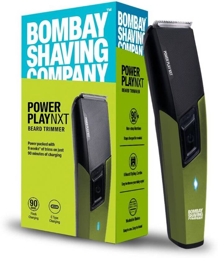 BOMBAY SHAVING COMPANY POWER PLAY NXT BEARD TRIMMER Trimmer 90 min Runtime 6 Length Settings (Green)