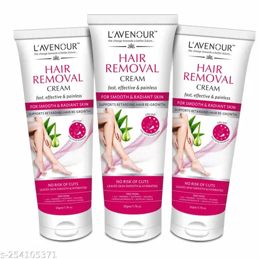 L'avenour Hair Removal Cream For Smooth & Radiant Skin - 50gm (Pack of 3)