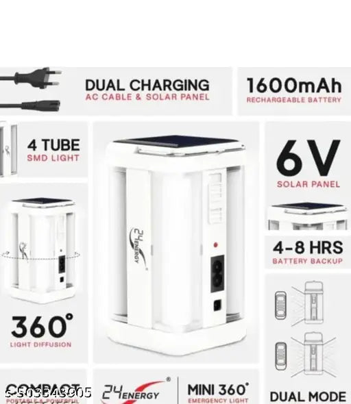4 Tube [wathi]360 Degree  Soler Emergyncy light 6 hors Charging 5 Hors Backup.[