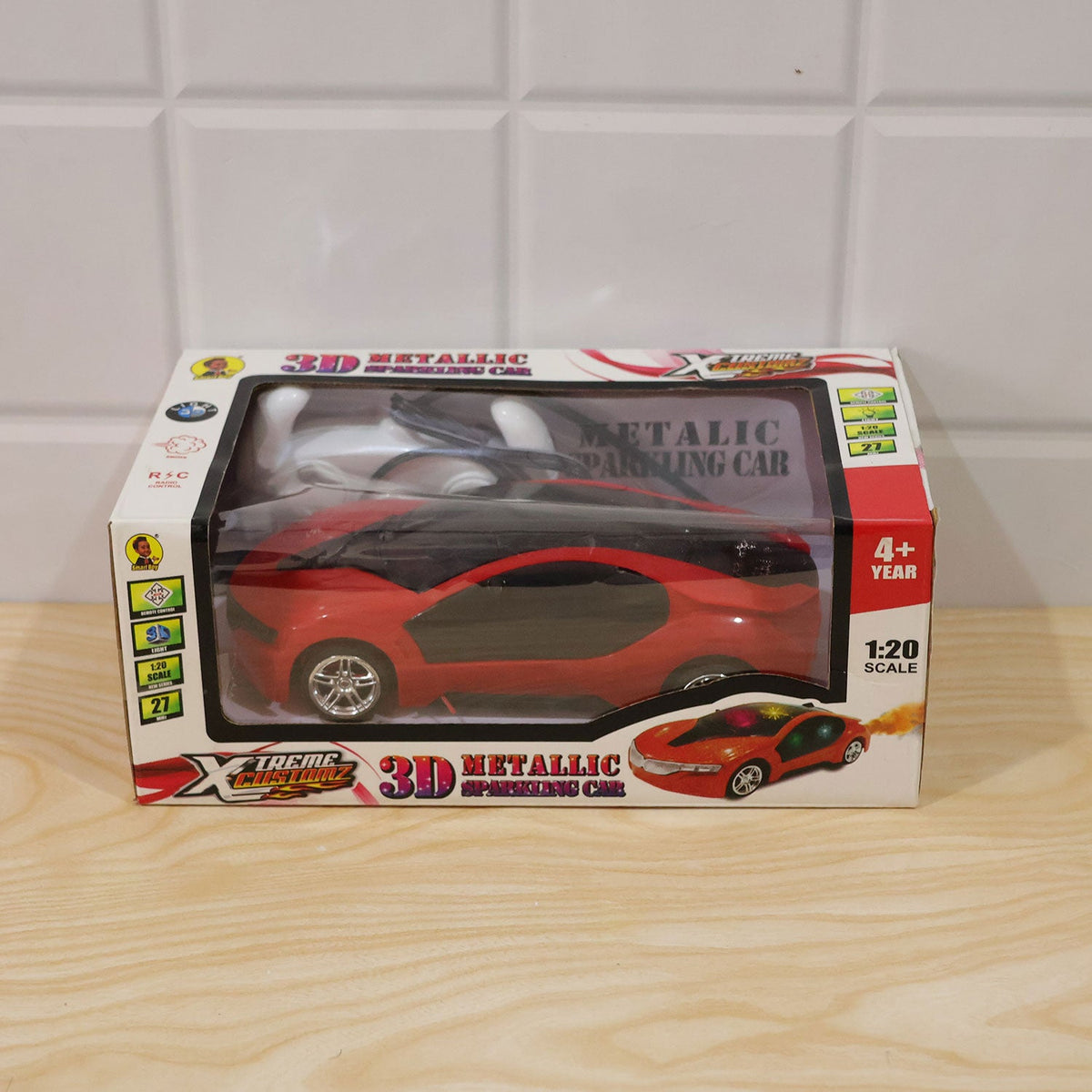Rechargeable Rc Sports Car Toy With 3d Sparkling Led Lights For Kids (1 Pc)