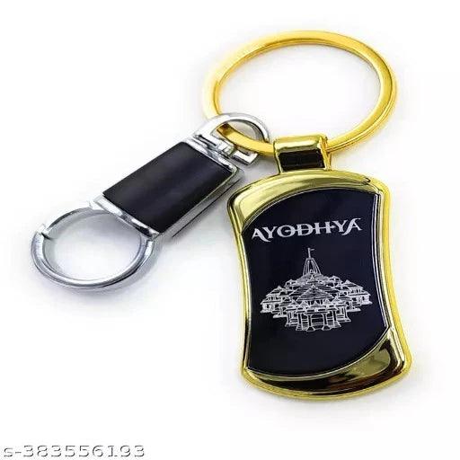 Premium Quality Metal Keychain of Lord Ram Black Gold Colour - Springkart 