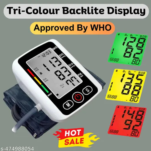 Fully Automatic BP Monitor with Talking Function Intellisense Technology Cuff Kit, Glucometer for testing of Blood sugar levels & Pulse Oximeter with Oxygen Saturation Monitor (Pack of 3)