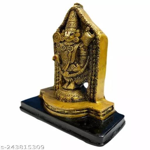 Tirupathi Balaji Sri Venkatesa Perumal Idol Statue Figurine for Home,Pooja Room,Office and Gifting (Gold Colour) Decorative Showpiece - 15 cm - Springkart 